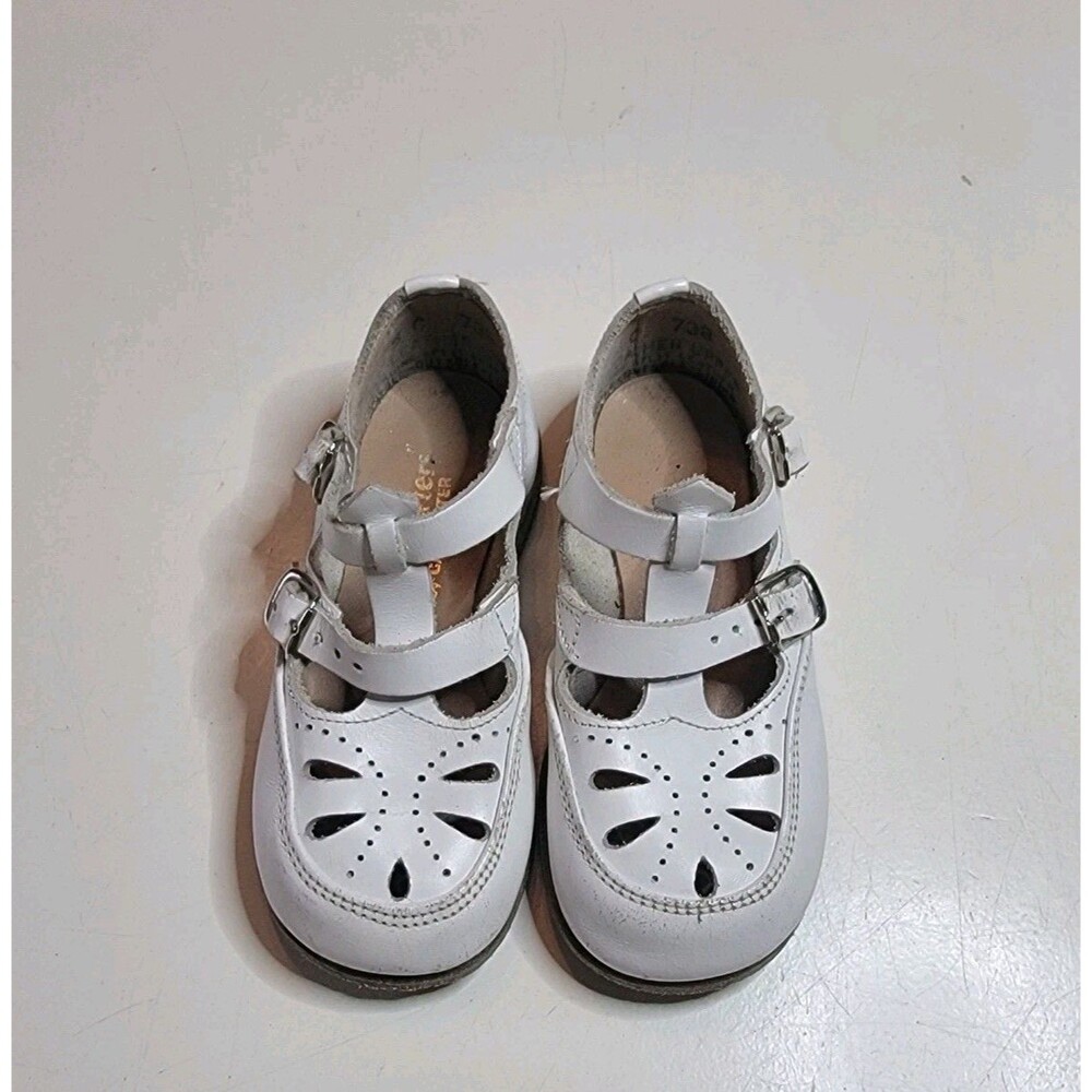 Vtg Carpenter Shoe Company Self Starters Size 5C Infant Shoes White Buckle Up
